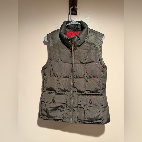 Eddie Bauer Women’s Sz large Yukon Model 550 Fill Down Puffer Brown Vest Jacket - Picture 3 of 12